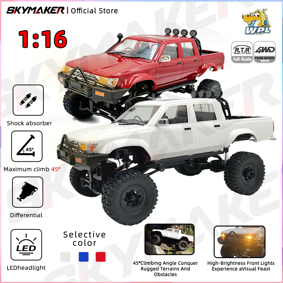 Rc Hobby Grade Car - WPL C64-1 RC Car 1:16 Hailax