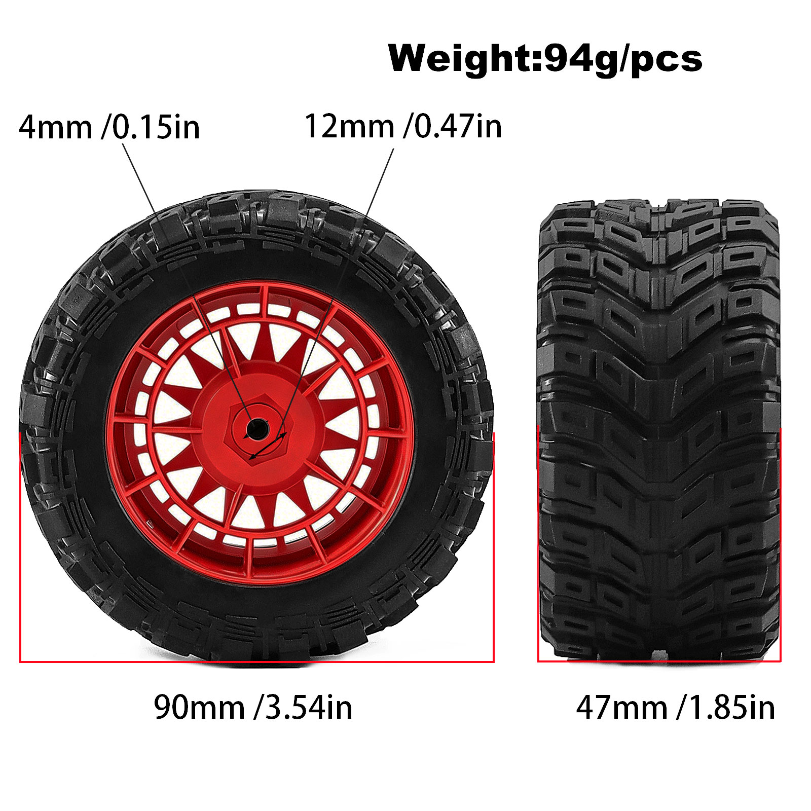 4pcs RC Truck Wheel Rim Tires  – обзор и цена Wheel Rim Rc