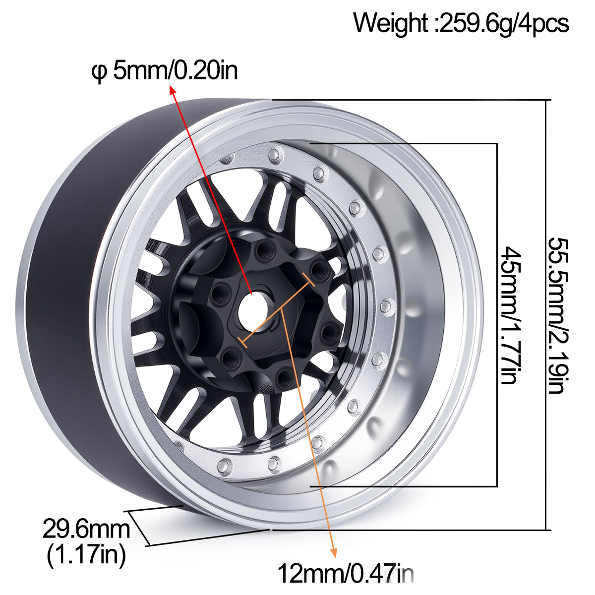 4Pcs 1.9 Aluminum Beadlock Whe – обзор и цена Wheel Rim Rc