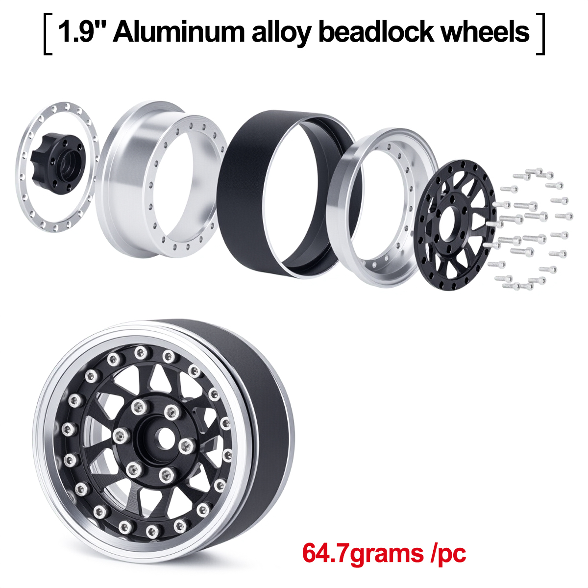 4Pcs 1.9 Aluminum Beadlock Whe – обзор и цена Wheel Rim Rc