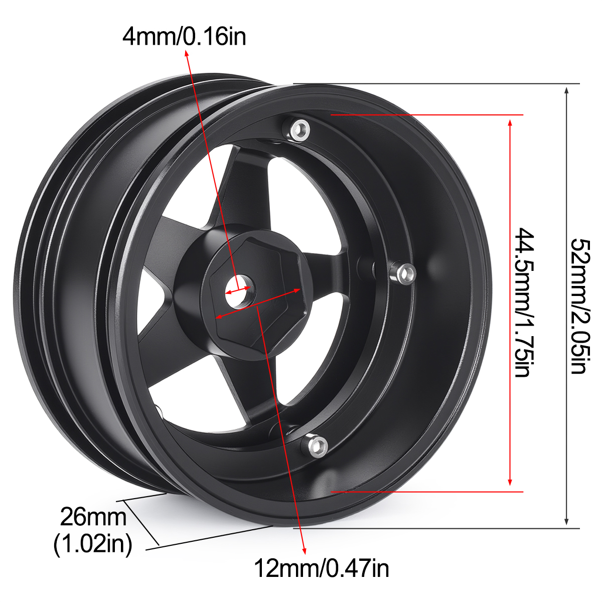 4Pcs Aluminum Wheel Hubs Rim 5 – обзор и цена Wheel Rim Rc