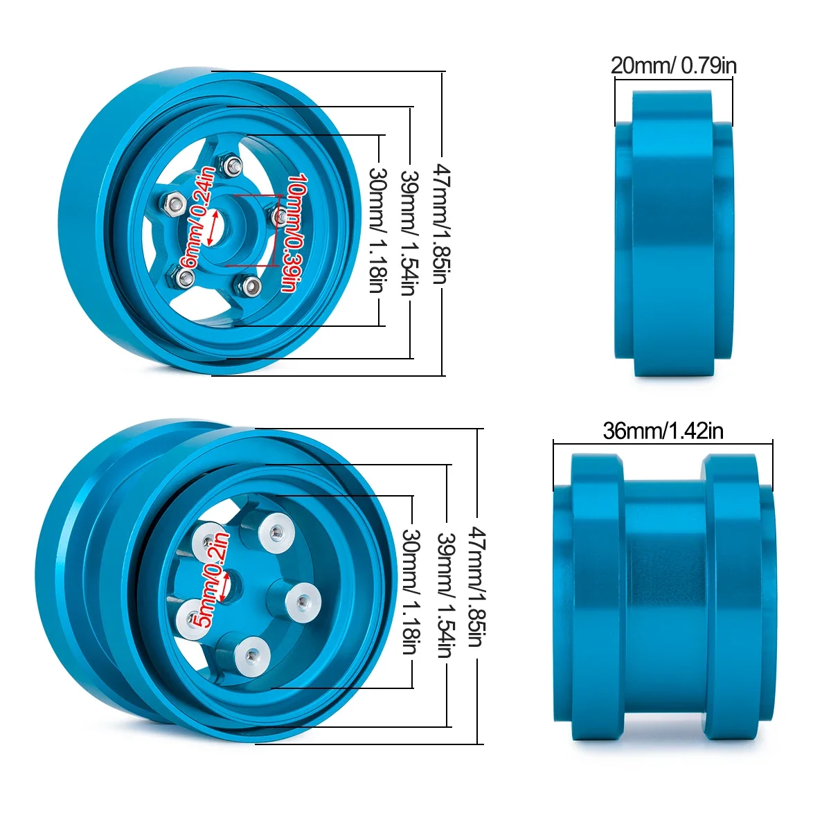 Aluminum Alloy Front Rear Bead – обзор и цена Wheel Rim Rc