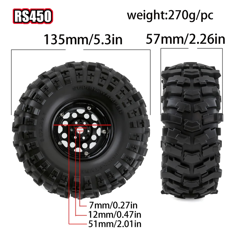 4Pcs 2.2 RC Crawler Tires and  – обзор и цена Wheel Rim Rc